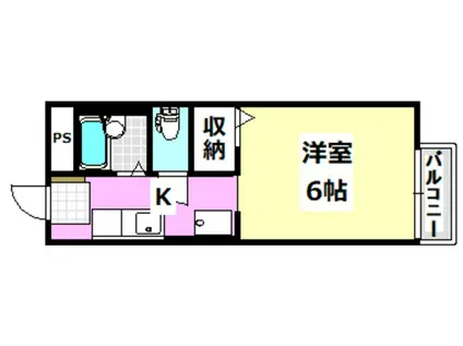 ル・クレールI(ワンルーム/1階)の間取り写真