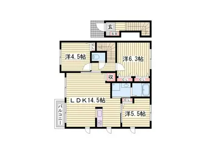 メゾン・ド・富永(3LDK/2階)の間取り写真