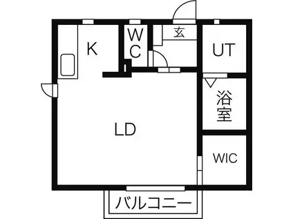 クレール高畑(ワンルーム/1階)の間取り写真