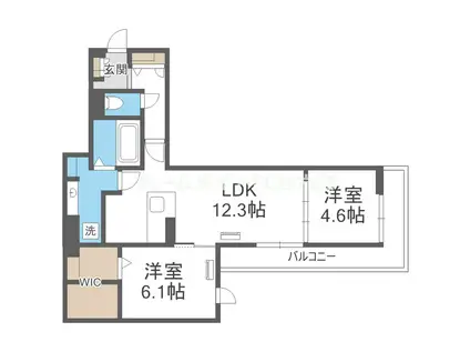 ナティサウス(2LDK/3階)の間取り写真