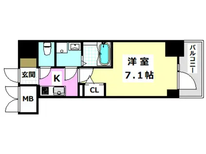 S-RESIDENCE千里丘(1K/14階)の間取り写真