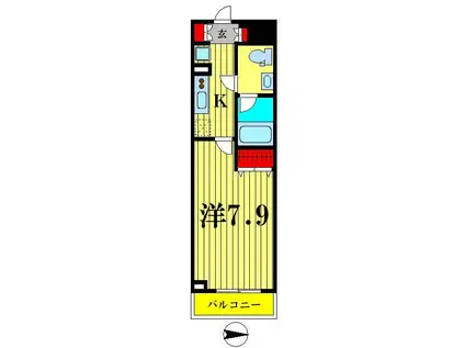 ジェノヴィア押上スカイガーデン(1K/2階)の間取り写真