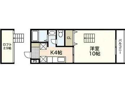サンライズ伴駅前ビル(1K/2階)の間取り写真