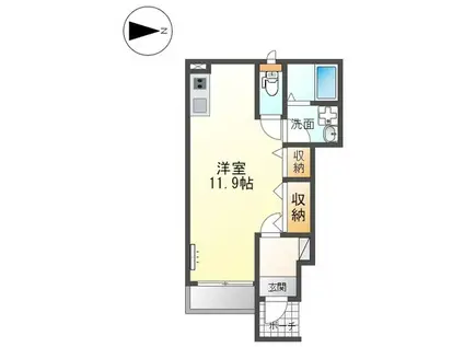 グレースコート(ワンルーム/1階)の間取り写真