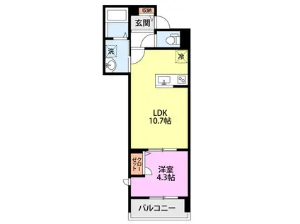 田端1丁目AP(1LDK/2階)の間取り写真