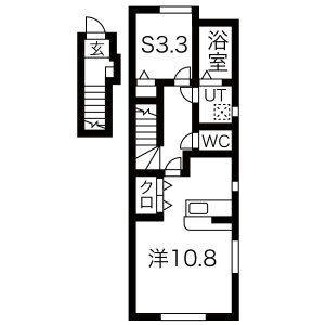 グラース(1LDK/2階)の間取り写真