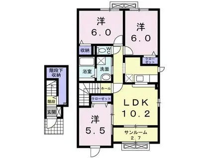 ピアチェーレC(3LDK/2階)の間取り写真