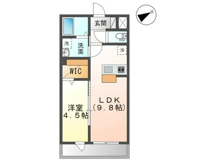 デル・スド・クローチェ(1LDK/2階)の間取り写真