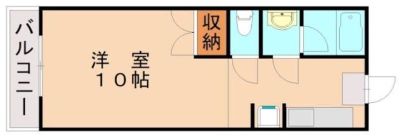 ベルハウス穴生(1K/2階)の間取り写真