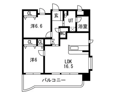 ESPERANZA・M(2LDK/8階)の間取り写真