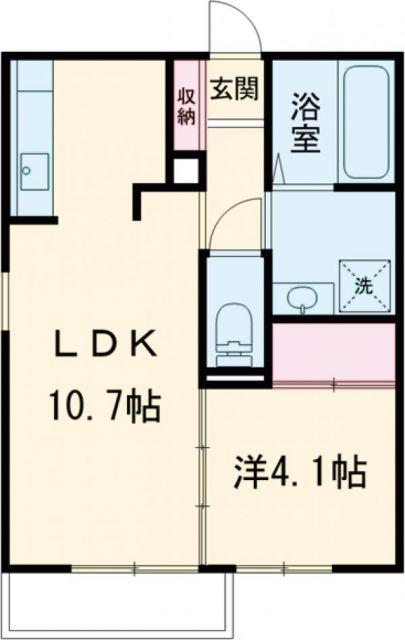 IRENE(1LDK/1階)の間取り写真