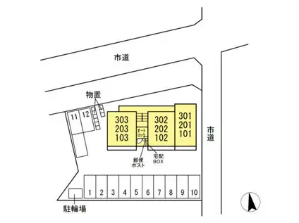 ディアコート 宮下(1LDK/1階)の間取り写真