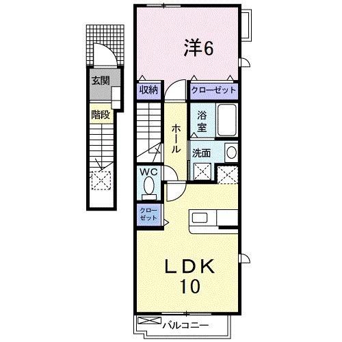 桜壱番館(1LDK/2階)の間取り写真