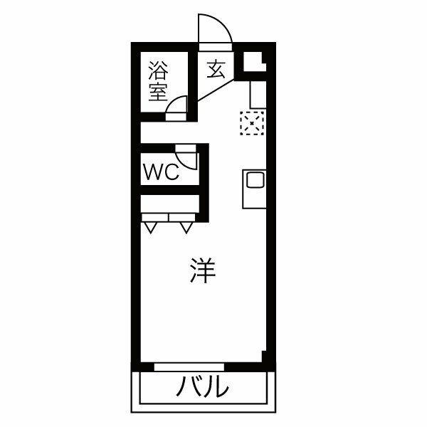 ドムスOGAWA(ワンルーム/2階)の間取り写真