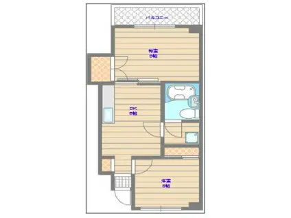 メゾン学園西(2DK/2階)の間取り写真