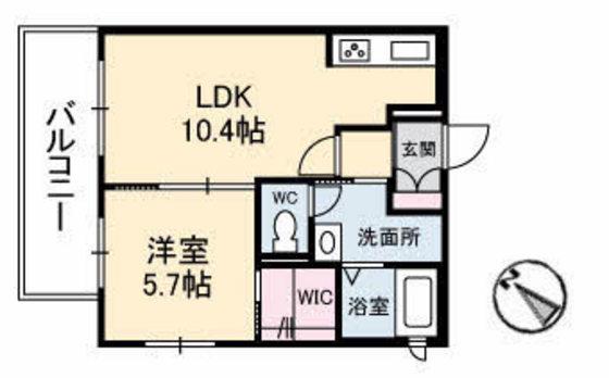 シャーメゾン祇園(1LDK/2階)の間取り写真