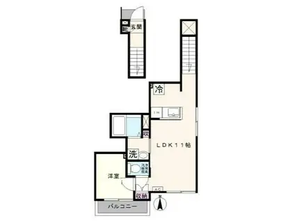 TS.RESIDENCE(1LDK/2階)の間取り写真