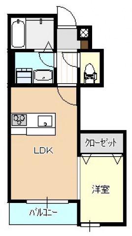 AP IWASHIYA(1LDK/1階)の間取り写真