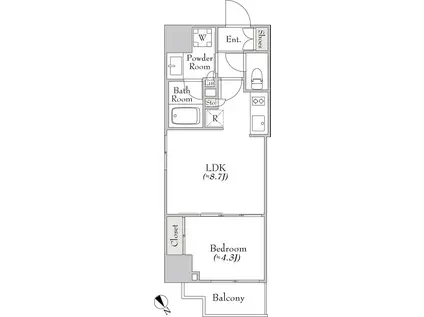 クレストコート大塚II(1LDK/8階)の間取り写真