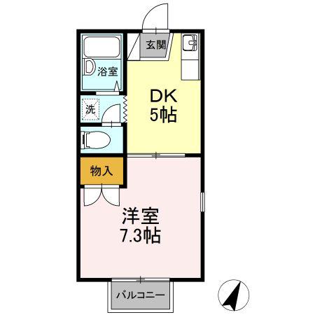 COZY・SPOTII棟(1DK/1階)の間取り写真