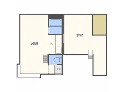 NOIR(1DK/2階)の間取り写真