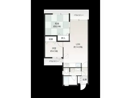 東急鷺沼スカイドエリング B棟(2LDK/5階)の間取り写真