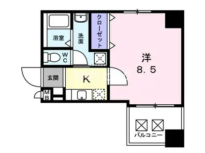 フリーデンST(1K/4階)の間取り写真