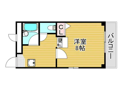 西野ハイツ(1K/2階)の間取り写真