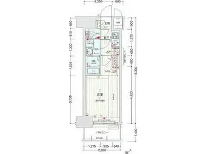 サムティ姫島LIBERLE(1K/7階)の間取り写真