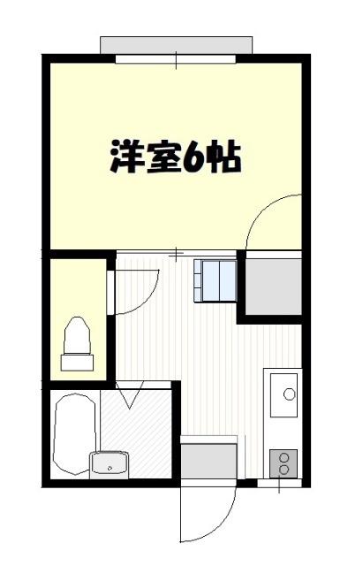 カレッジコート松本(1K/1階)の間取り写真