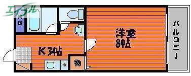 レジデンス田町(1K/7階)の間取り写真