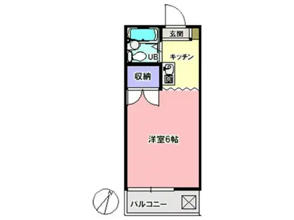 ピュアシティ清瀬(1K/1階)の間取り写真