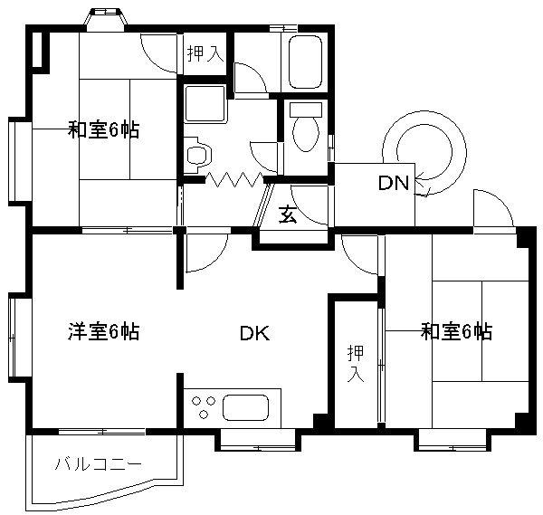 さくらビル(3DK/3階)の間取り写真