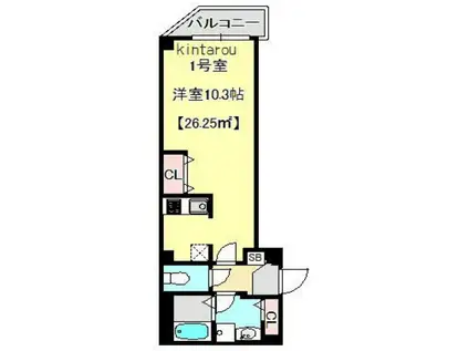 グランブルー森下(1K/2階)の間取り写真