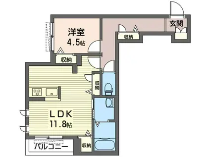 グラン・メルヴェイユ(1LDK/3階)の間取り写真