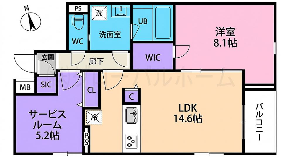 SPコート興野(1SLDK/2階)の間取り写真