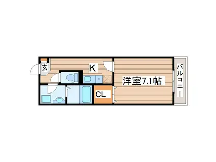 エテルノ河原町(1K/2階)の間取り写真