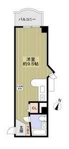 ミスティ∞(ワンルーム/2階)の間取り写真