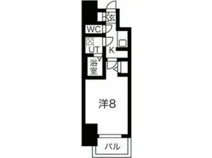 メイクス名駅太閤(1K/8階)の間取り写真