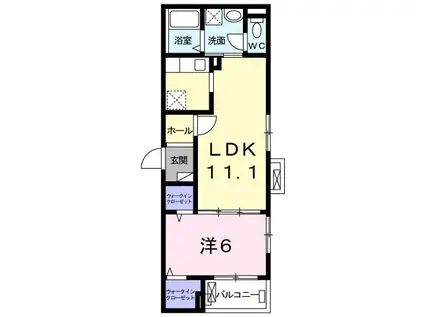 サザンクロス サウス(1LDK/2階)の間取り写真