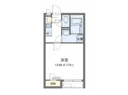 クレイノメイプル西大寺(1K/2階)の間取り写真