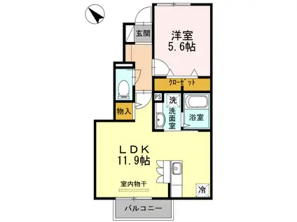 フラワーヒルズ藤(1LDK/1階)の間取り写真
