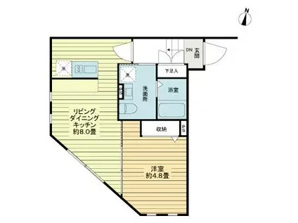 タスキSMART神楽坂(1LDK/3階)の間取り写真