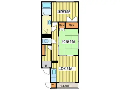 ロイヤル伏古8・3(2LDK/1階)の間取り写真