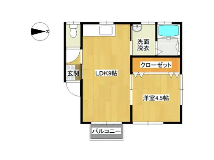 メゾンプランタン(1LDK/2階)の間取り写真