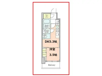 クレストコート本所吾妻橋(1DK/4階)の間取り写真