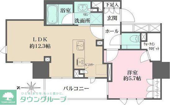 プラウドタワー栄(1LDK/4階)の間取り写真