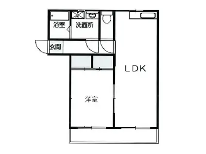 エスカレード(1LDK/1階)の間取り写真