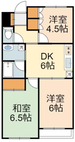 内田マンションII(3DK/3階)の間取り写真