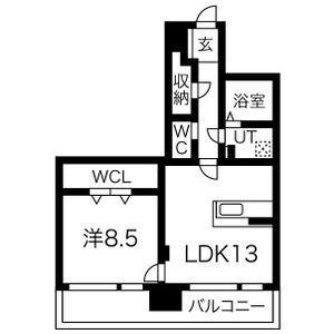 ペリエ ジュエ(1LDK/2階)の間取り写真